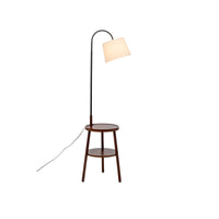 Thumbnail for Naples Tripod Floor Lamp Shelf Storage Drawer Bed Side Table Light w/ USB Charger