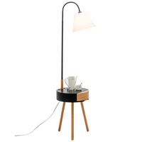 Thumbnail for Florence Tripod Lamp Shelf Storage Drawer Bed Side Table Light w/ USB Charger