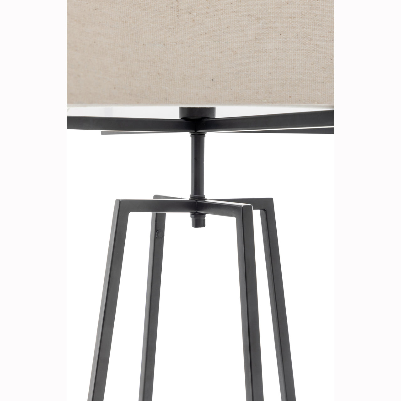 Modern Dimmable Floor Lamp w/ Linen Shade Designer Lighting - Matte Black