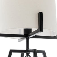 Thumbnail for Modern Scandi Metal Dimmable Table Desk Lamp w/ Linen Shade - Matte Black