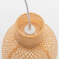 Thumbnail for Natural Woven Bamboo Cone Pendant Lamp Hanging Light Bell Shade Boho Tropical