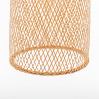Thumbnail for Natural Woven Bamboo Cone Pendant Lamp Hanging Light Bell Shade Boho Tropical
