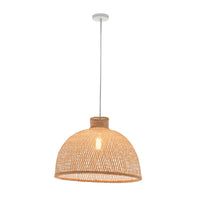 Thumbnail for Natural Hand Woven Bamboo Dome Pendant Lamp Hanging Light Rattan Style