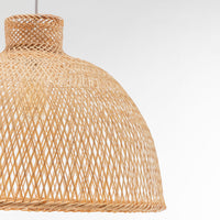 Thumbnail for Natural Hand Woven Bamboo Dome Pendant Lamp Hanging Light Rattan Style