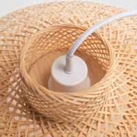 Thumbnail for Natural Hand Woven Bamboo Dome Pendant Lamp Hanging Light Rattan Style
