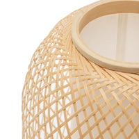 Thumbnail for Natural Woven Bamboo Oval Table Lamp Light Shade Boho Tropical Coastal