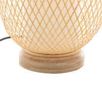 Thumbnail for Natural Woven Bamboo Oval Table Lamp Light Shade Boho Tropical Coastal