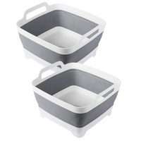 Thumbnail for 2x Collapsible Strainer Foldable Fruit Veggies Wash Colander Storage Basket