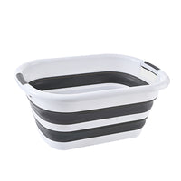 Thumbnail for 40L Collapsible Laundry Basket Washing Clothes w/Handles Bin Foldable - Grey/White
