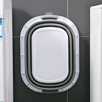 Thumbnail for 40L Collapsible Laundry Basket Washing Clothes w/Handles Bin Foldable - Grey/White