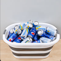 Thumbnail for 40L Collapsible Laundry Basket Washing Clothes w/Handles Bin Foldable - Grey/White