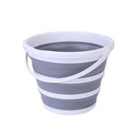 Thumbnail for 10 Litre Foldable Collapsible Bucket Silicone for Home/Hiking/Camping/Fishing - Grey/White