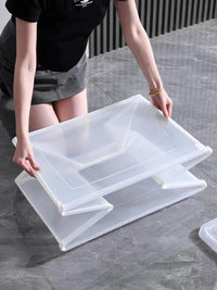 Thumbnail for 37 Litre Modular Clear Foldable Storage Box with Lid Plastic Tub Collapsible