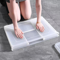 Thumbnail for 37 Litre Modular Clear Foldable Storage Box with Lid Plastic Tub Collapsible