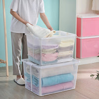 Thumbnail for 37 Litre Modular Clear Foldable Storage Box with Lid Plastic Tub Collapsible