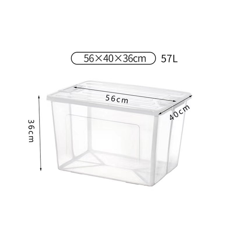 57 Litre Collapsible Modular Clear Foldable Storage Box with Lid Plastic Tub