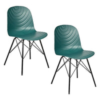 Thumbnail for Set of 2 Modern Republica Dining Chair Living Office Furniture Seat Scandi - Dark Green