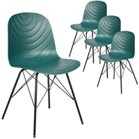 Thumbnail for Set of 4 Modern Republica Dining Chair Office Furniture Seat Scandi Dark Green