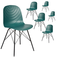 Thumbnail for Set of 6 Modern Republica Dining Chair Office Furniture Seat Scandi Dark Green