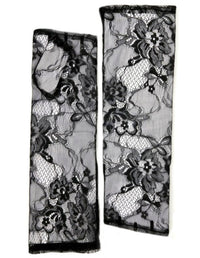 Thumbnail for Dents Womens Lace Fingerless Elbow-Length Gloves - Black - One Size