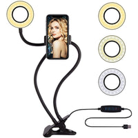 Thumbnail for Professional Live Stream Ring Light with Phone Mount Holder Selfie USB Lighting