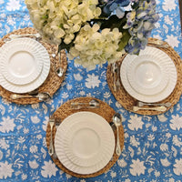 Thumbnail for Rectangle Tablecloth Table Cover Flower Pattern Dining Table Cloth - Blue Bellflower