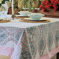 Thumbnail for Rectangle Square Tablecloth Table Cover Flower Pattern Dining Table Cloth - Blue