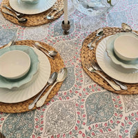 Thumbnail for Rectangle Square Tablecloth Table Cover Flower Pattern Dining Table Cloth - Blue