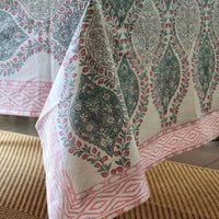 Thumbnail for Rectangle Square Tablecloth Table Cover Flower Pattern Dining Table Cloth - Blue