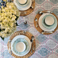Thumbnail for Rectangle Square Tablecloth Table Cover Flower Pattern Dining Table Cloth - Blue