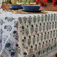 Thumbnail for Kolka Rectangle Square Tablecloth Table Cover Flower Pattern Dining Table Cloth - Grey
