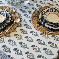 Thumbnail for Kolka Rectangle Square Tablecloth Table Cover Flower Pattern Dining Table Cloth - Grey