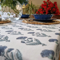 Thumbnail for Kolka Rectangle Square Tablecloth Table Cover Flower Pattern Dining Table Cloth - Grey