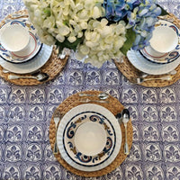 Thumbnail for Kolka Lotus Handle Block-Printed Simple Dining Table Tablecloth - Grey