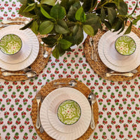 Thumbnail for Kolka Mistletoe Hand Block-Printed & Screen Printed Textiles Tablecloth - Red