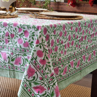 Thumbnail for Rectangle Square Tablecloth Table Cover Flower Pattern Dining Table Cloth - Pink