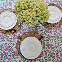 Thumbnail for Rectangle Square Tablecloth Table Cover Flower Pattern Dining Table Cloth - Pink