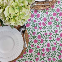 Thumbnail for Rectangle Square Tablecloth Table Cover Flower Pattern Dining Table Cloth - Pink