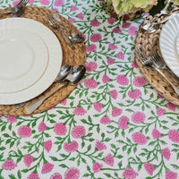 Thumbnail for Rectangle Square Tablecloth Table Cover Flower Pattern Dining Table Cloth - Pink
