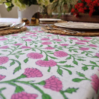 Thumbnail for Rectangle Square Tablecloth Table Cover Flower Pattern Dining Table Cloth - Pink
