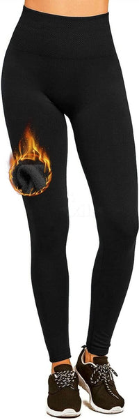 Thumbnail for Womens Fuzzy Thermal Fur Lined High Waist Leggings Pants Thermals Warm 320g