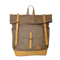 Thumbnail for FIB Water Resistant Backpack Canvas Dry Bag w Roll Top Closure - Sand