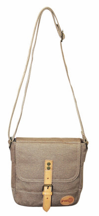 Thumbnail for FIB Water Resistant Small Messenger Canvas Bag Shoulder Travel - Sand