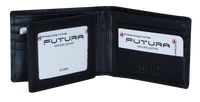 Thumbnail for Futura Futura Mens Harrison RFID Genuine Leather Wallet - Black