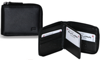 Thumbnail for Futura Mens Zip Around Leather Wallet RFID Gift - Black