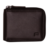 Thumbnail for Futura Mens RFID Protected Genuine Leather Wallet Zip Around - Brown