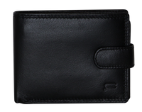 Thumbnail for Futura Mens RFID Leather Coin Fold Over Wallet - Black