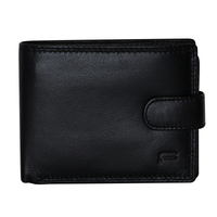 Thumbnail for Futura Mens RFID Leather Coin Fold Over Wallet - Black