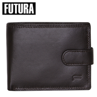 Thumbnail for Futura Mens RFID Leather Coin Fold Over Wallet - Brown