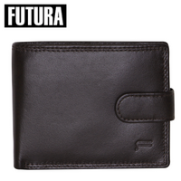 Thumbnail for Futura Mens RFID Leather Coin Fold Over Wallet - Brown